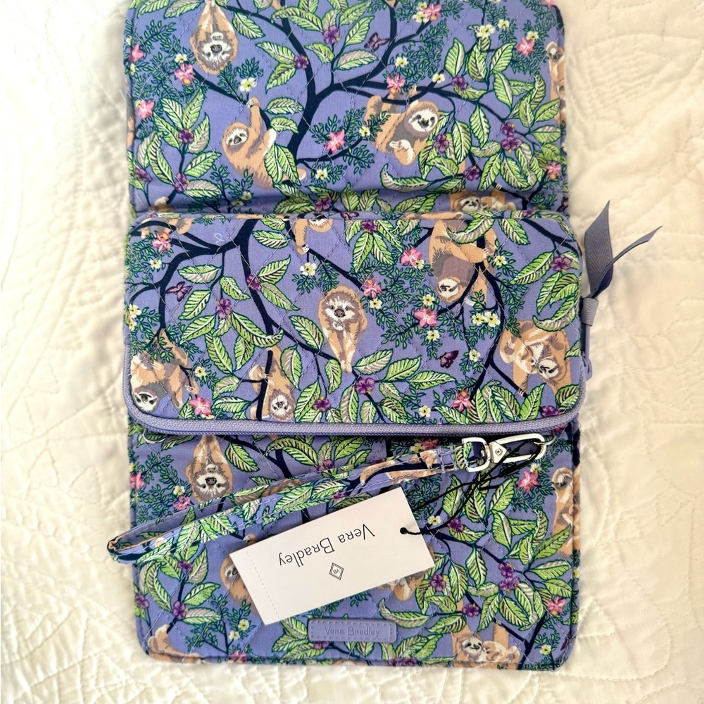 Vera Bradley Lilac Purple Rare Sloth Floral Wallet 🦥 - Picture 3 of 4